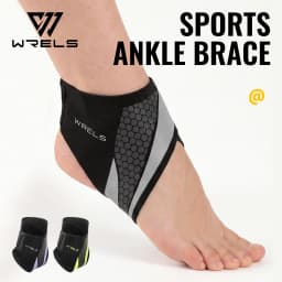 WRELS Ankle Brace Compression Sleeve Slim Fit Breathable Adjustable Basketball Running Football Gym Athletic Sport Ankle Support