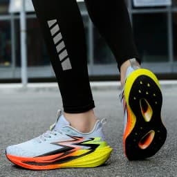 Men's Marathon Running Shoes Carbon Board Air Cushion Breathable And Lightweight Women's Comfortable Sports Non-Slip Sports Shoe