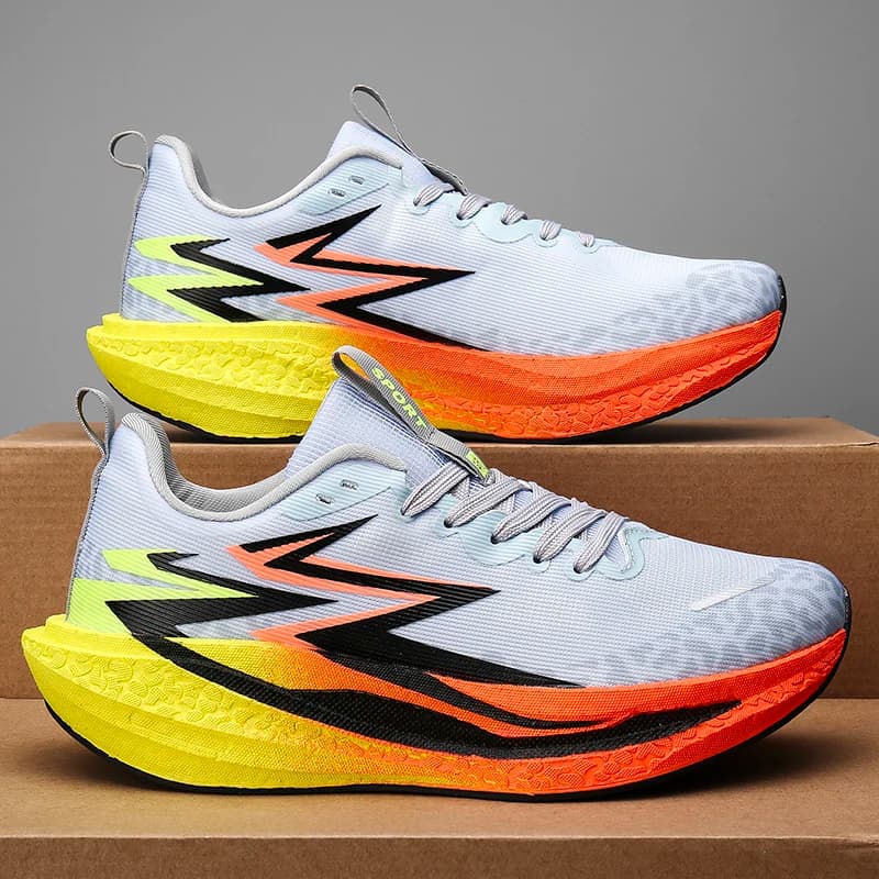 Men's Marathon Running Shoes Carbon Board Air Cushion Breathable And Lightweight Women's Comfortable Sports Non-Slip Sports Shoe