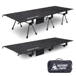 OneTigris Supranubis Camping Cot Ultralight Aluminum Alloy Folding Bed for Hiking Backpacking Travel Car Trips Sleeping Cot