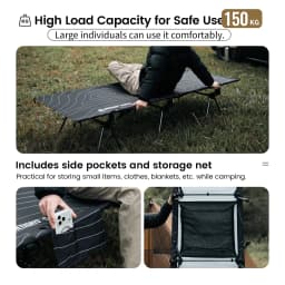 OneTigris Supranubis Camping Cot Ultralight Aluminum Alloy Folding Bed for Hiking Backpacking Travel Car Trips Sleeping Cot
