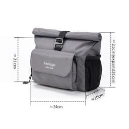 Heasygo Waterproof Bicycle Front Storage Bag with Pig Nose Adapter for Brompton, Folding Bike Multifunctional 5-7L Handlebar Bag