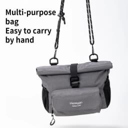 Heasygo Waterproof Bicycle Front Storage Bag with Pig Nose Adapter for Brompton, Folding Bike Multifunctional 5-7L Handlebar Bag