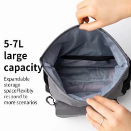 Heasygo Waterproof Bicycle Front Storage Bag with Pig Nose Adapter for Brompton, Folding Bike Multifunctional 5-7L Handlebar Bag