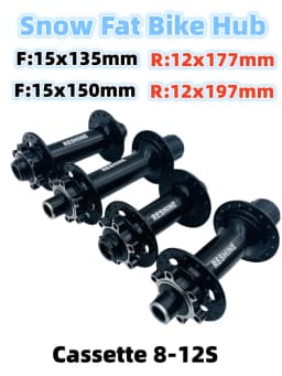 RESHINE Thru-Axle Hub Suitable for 20-26 Inch Cassette-equipped Fat-tire Snow Bikes E-bikes and Fat Bikes Bearing Hub HG Freehub