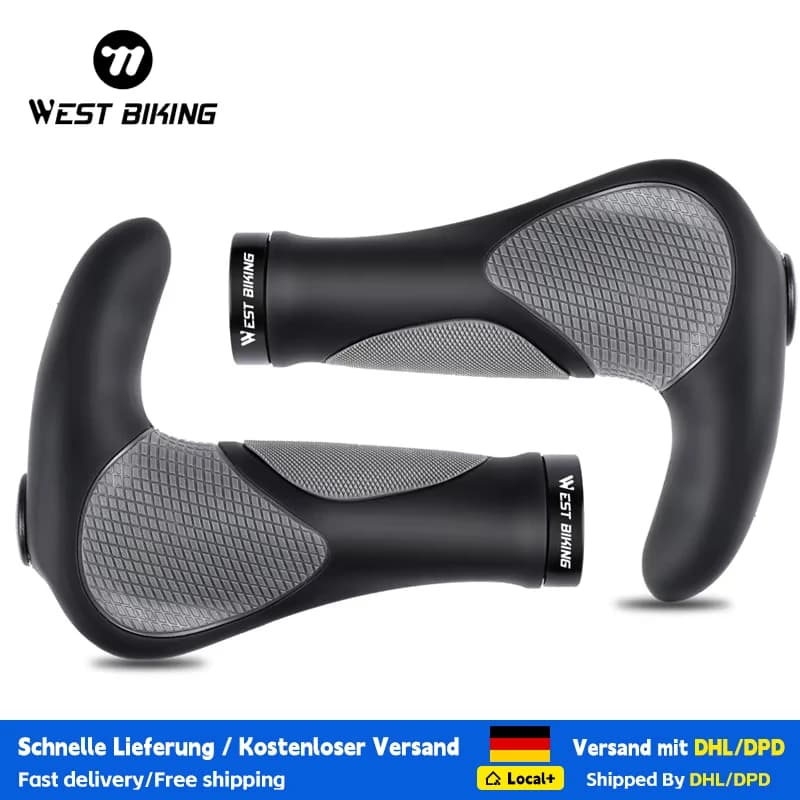WEST BIKING Ergonomic Bicycle Grip Lock-on Handlebar Cover MTB Mountain Cycling Anti-slip Handle Bar End Bike Accessories 1 Pair
