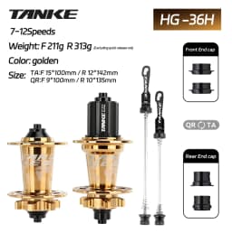 TANKE 120 Click MTB hub 6 Bearing 32 36 Holes Mountain Bike Front Rear QR Thru-axle Exchange Bicycle Disc Brake Hubs HG MS TH390