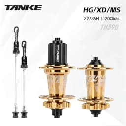 TANKE 120 Click MTB hub 6 Bearing 32 36 Holes Mountain Bike Front Rear QR Thru-axle Exchange Bicycle Disc Brake Hubs HG MS TH390