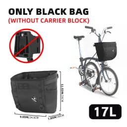 Rhinowalk Folding Bike Basket 17L/24L Handlebar Bag Pet Carrier Luggage Travel Outdoor Casual Shopping Bag For Brompton & Dahon