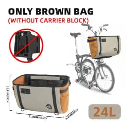 Rhinowalk Folding Bike Basket 17L/24L Handlebar Bag Pet Carrier Luggage Travel Outdoor Casual Shopping Bag For Brompton & Dahon