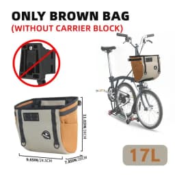 Rhinowalk Folding Bike Basket 17L/24L Handlebar Bag Pet Carrier Luggage Travel Outdoor Casual Shopping Bag For Brompton & Dahon