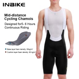 INBIKE Men's Cycling Bib Shorts with 3D High Density Sponge Padded Summer Cycling Clothing Man Breathable MTB Bibs with Pockets