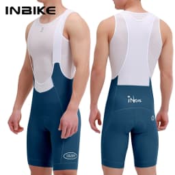INBIKE Men's Cycling Bib Shorts with 3D High Density Sponge Padded Summer Cycling Clothing Man Breathable MTB Bibs with Pockets