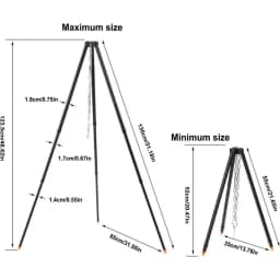 Camping Tripod for Cooking, Portable Adjustable Outdoor Cooking Campfire Tripod Grill with Hanging Chain, Suitable for Cook Camp