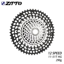 ZTTO Ultralight MTB HG Cassette 12S 276g-299g 11-46T 11-50T 11-51T Black-Silver CNC SLR3 12 Speed K7 Sprocket