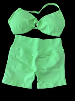 yoga Womens 2 Piece Yoga Set Strappy Seamless Sports Bra and High Waist Scrunch Shorts for Gym Workout and Fitness Training
