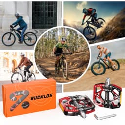 BUCKLOS Bicycle Pedal CNC Aluminium Non-Slip MTB Pedals Ultralight Mountain Bike Cycling Sealed Bearing Pedals Cycling Parts