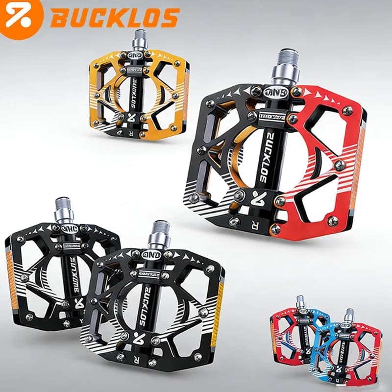 BUCKLOS Bicycle Pedal CNC Aluminium Non-Slip MTB Pedals Ultralight Mountain Bike Cycling Sealed Bearing Pedals Cycling Parts
