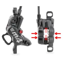Oil Pressure Brake Lever Caliper Front Rear Alloy Mountain Bike Parts 4 Piston MTB Bicycle Hydraulic Disc Brake Set