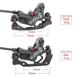 Oil Pressure Brake Lever Caliper Front Rear Alloy Mountain Bike Parts 4 Piston MTB Bicycle Hydraulic Disc Brake Set