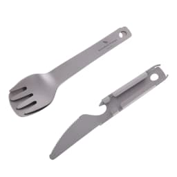 Boundless Voyage Titanium Cooking Set Spoon Fork Knife Lightweight Outdoor Camping Tableware Knife Fork Spoon Bottle Opener