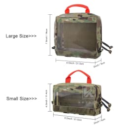 KRYDEX Tactical Large / Small Clear Top Insert Pouch Travel Camping Organizer Storage Hook & Loop Bag for D3 Tactical Backpack