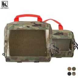 KRYDEX Tactical Large / Small Clear Top Insert Pouch Travel Camping Organizer Storage Hook & Loop Bag for D3 Tactical Backpack