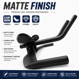 No Logo Aero Carbon Fiber Triathlon Bicycle Handlebar TT Bar HB095 15-Degree Angle Suitable for Left Or Right Arm Use