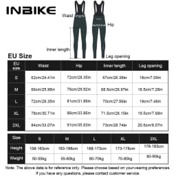 INBIKE Fleece Road Bike Bib Pants for Men Winter Thermal Cycling Bibs Windproof Biking Bicycle Pants MTB Cycling Clothing Man