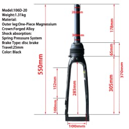 ZOOM Bicycle Fork Mountain MTB Road City Bike Fork Double Shoulder aluminium alloy Shock Absorber Front Fork 20inch Disk Brake