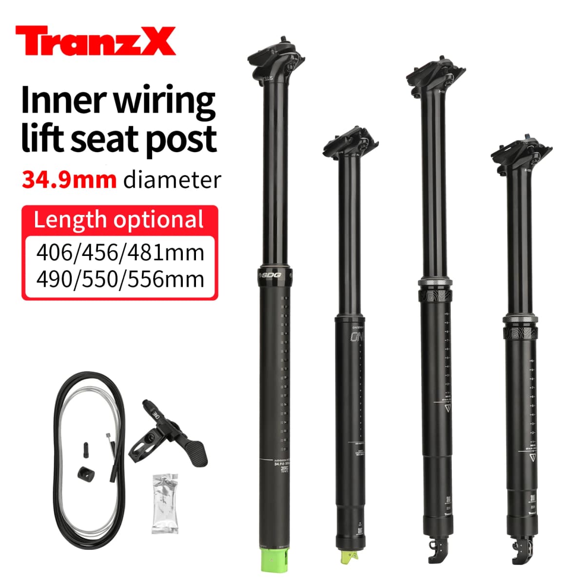 34.9mm DH Cycling Bicycle Seatpost For MTB Internal External Handle Wire Control 150//200mm Stroke Lifting Hydraulic Seat Tube