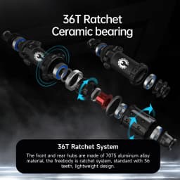 Bicycle Hub 36T Ratchet Ceramic/Steel Bearing Center Thru - HG/XDR/CP/N3W/MSR