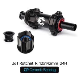 Bicycle Hub 36T Ratchet Ceramic/Steel Bearing Center Thru - HG/XDR/CP/N3W/MSR