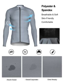 INBIKE Men's Cycling Set Long Sleeve Jersey Bib Pants Quick-Dry Road Bike Suit with Pockets Spring Autumn Cycling Clothing Man