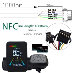 F3【UART2】Turn On The NFC Mountain Electric Bike Digital LCD Display Electric Scooter Speedometer Cycling Accessories Bicycle