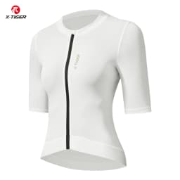 X-TIGER Women Cycling Jersey Breathable MTB Road Bike Short Sleeve Summer UPF50+ UV Protection Black White Bicycle Clothing