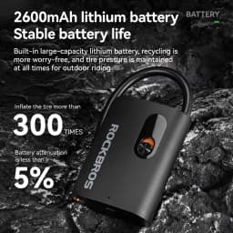 ROCKBPROS Mini Portable Bicycle Electric Pump 70psi 2600mAH Tire Air Inflator Pump MTB Road Bike Electric Vehicle Cycling Pump
