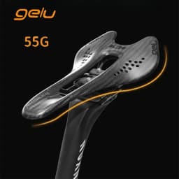 Gelu 55g Ultra-light Full Carbon Fiber Bicycle Saddle - Hollow, Breathable, Ergonomic for MTB & Highway Bikes
