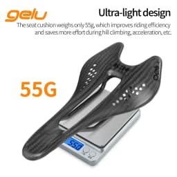 Gelu 55g Ultra-light Full Carbon Fiber Bicycle Saddle - Hollow, Breathable, Ergonomic for MTB & Highway Bikes