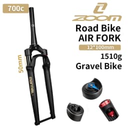 ZOOM 50mm Gravel Bike Road-bike Shock Air Suspension Fork Lockout, and Rebound Damping on Your
