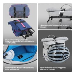 Bike Handlebar Bag 17L Cycling Backpack Storage Bag Front Basket With MOLLE System Rack Support For Brompton Dahon