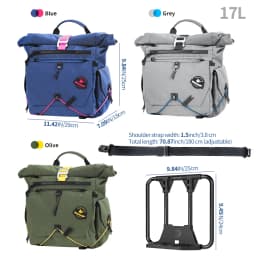 Bike Handlebar Bag 17L Cycling Backpack Storage Bag Front Basket With MOLLE System Rack Support For Brompton Dahon
