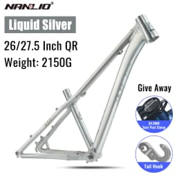 NANLIO XR550 Dirt Jump Bike Frame 26 27.5 Inch Aluminum Alloy MTB Hardtail Frame QR Pump Track 4X with Seatpost Clamp