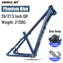 NANLIO XR550 Dirt Jump Bike Frame 26 27.5 Inch Aluminum Alloy MTB Hardtail Frame QR Pump Track 4X with Seatpost Clamp