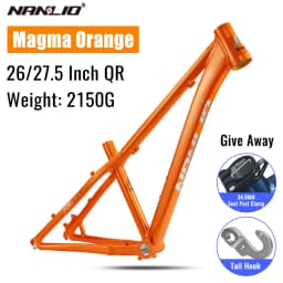 NANLIO XR550 Dirt Jump Bike Frame 26 27.5 Inch Aluminum Alloy MTB Hardtail Frame QR Pump Track 4X with Seatpost Clamp