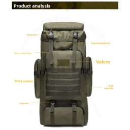 Oxford Cloth Outdoor Backpack Camouflage Hiking Tactical Double Shoulder Backpack Mountaineering Bag for Men Camping and Travel