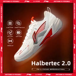 Li-Ning Unisex Halbertec 2.0 Badminton Shoes BOOM Shock Absorption Rebound LiNing Professional Competition Shoes AYZU019