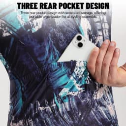 PHMAX Men Mountain Bike Jersey Short Sleeve Cycling Jerseys with 3 Pockets Cycling Racing Jersey Full-Zip Design Biking Clothing