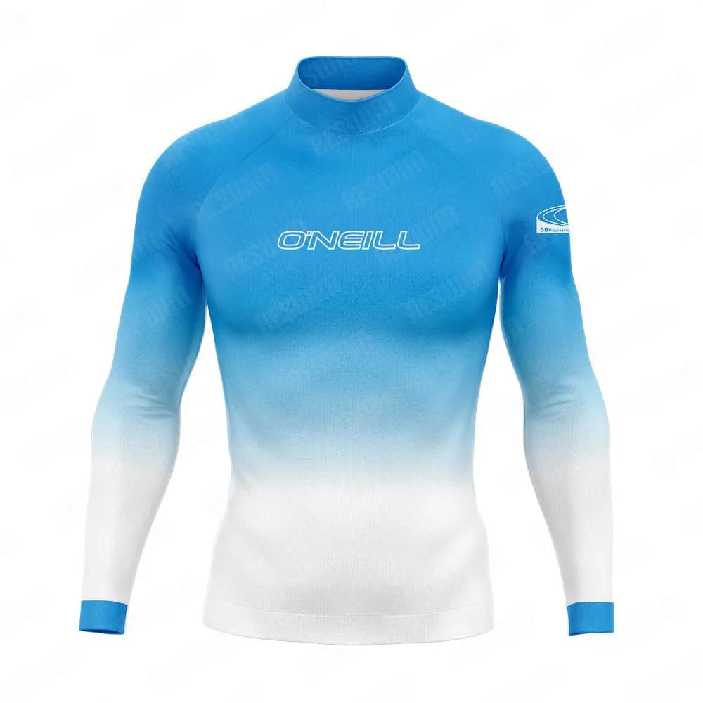 Men's Surf Suit Long Sleeve Rashguard Sun UV Protection Shirt Boys Basic Skin Surfing Diving Swimming Sports Rash Guards Clothes