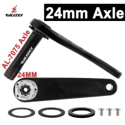 WUZEI 3-Bolt Carbon Fiber Crankset 165 170mm Road Bike Crank 24mm 29mm Ti AL7075 Axle Folding Bicycle Sprocket for SRAM